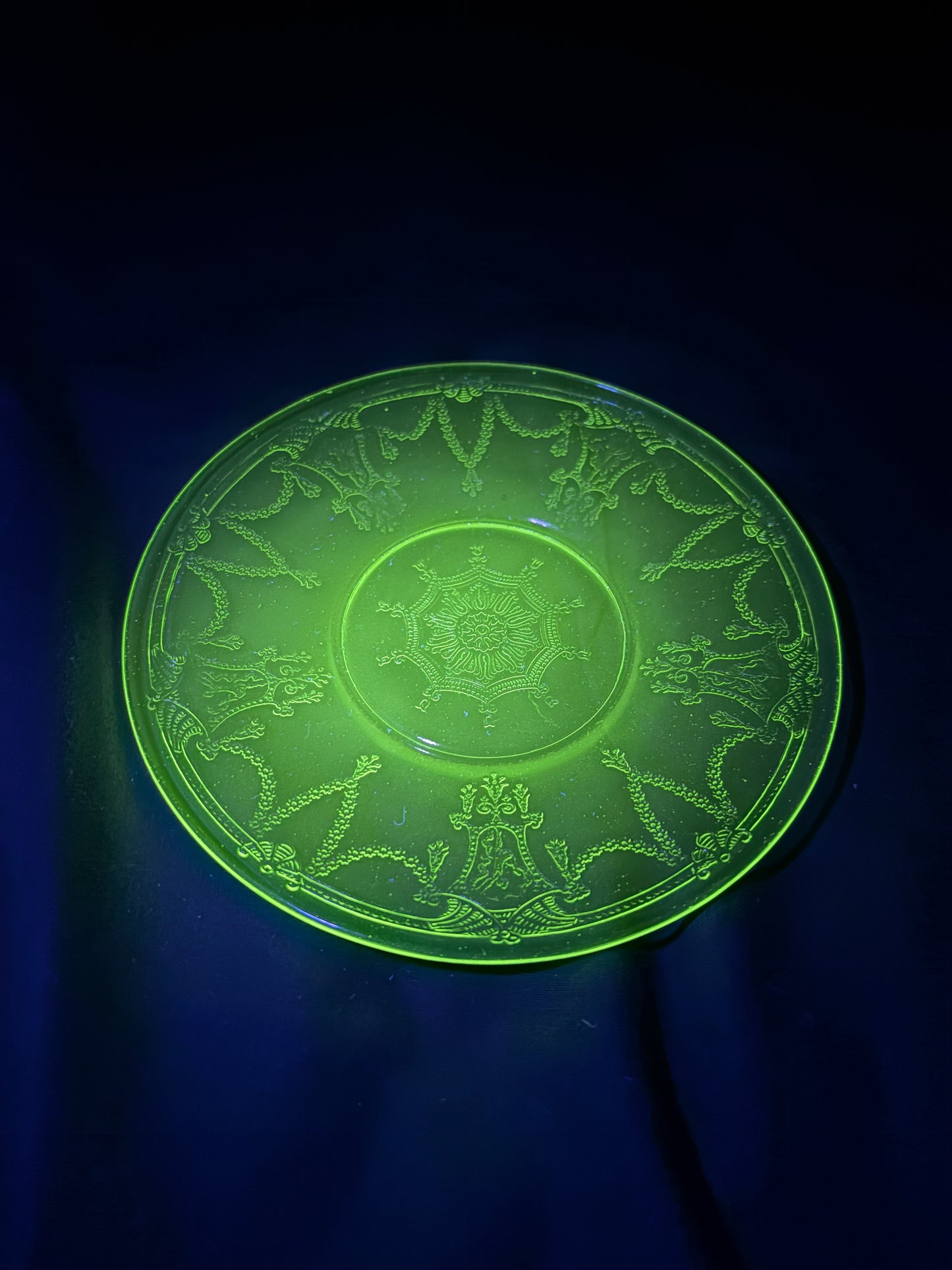 6" Uranium Glass Saucer Plate